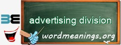 WordMeaning blackboard for advertising division